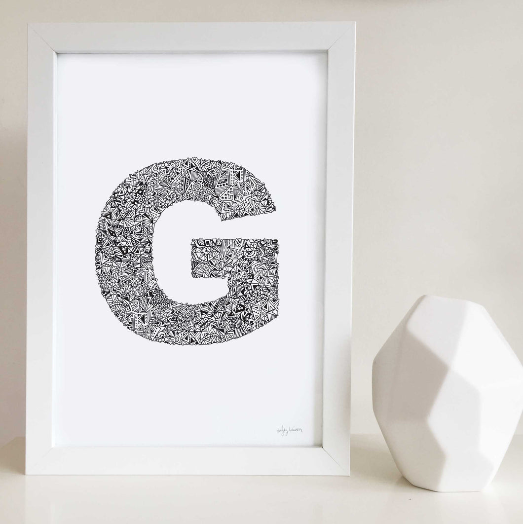 letter G artwork for nursery or kids bedroom by Hayley Lauren Design 