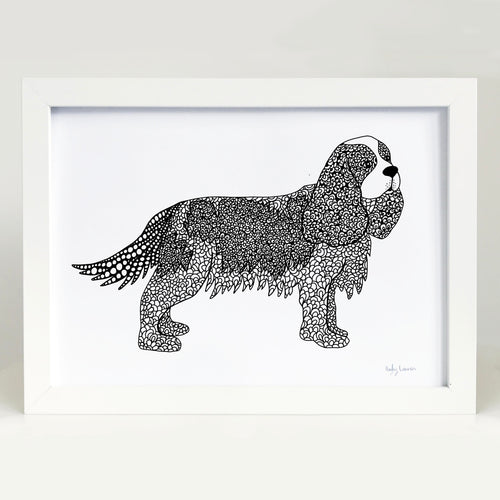 King Charles Cavalier Dog Art Print