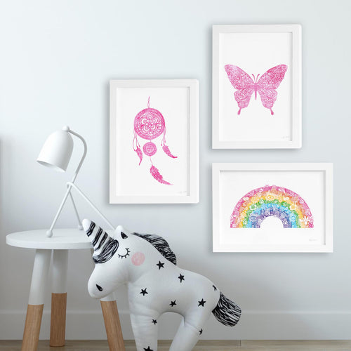Colourful Kids Room Collection Art Prints - Set of 3
