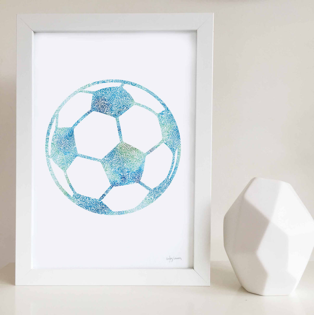 soccer ball wall art print